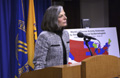 Dr. Julie Gerberding at the December 11 press conference on influenza activity in the United States.