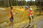 Leveling survey at Yellowstone.