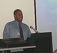 Byron giving a presentation about his research