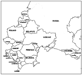 Map of Eastern Europe and the Newly Independent States of the Former Soviet Union (NIS)