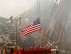 flag amongst the rubble