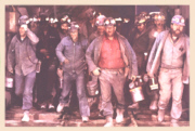 Miners leaving the mine