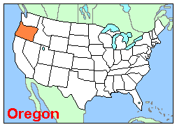Map, Location of Oregon