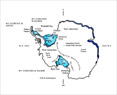 Selected antarctic sites, map