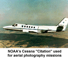 NOAA's Cessna "Citation" aircraft used for aerial photography missions.