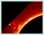Segment of image showing the brightness of an erupting solar prominence taken with the COMP on 3/9/04