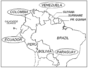 Map of Tropical South America
