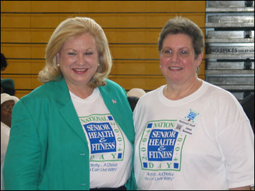 Photo with Janet Bowman from the National Senior Health and Fitness Day Organization.
