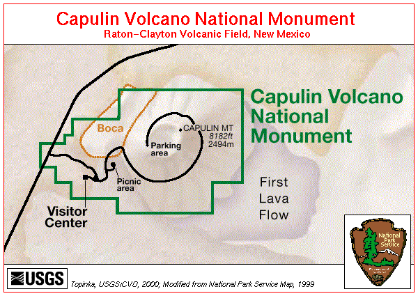 Map, Capulin Cinder Cone