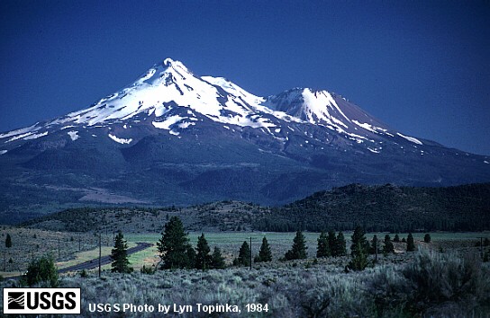 USGS Photo of Mount Shasta, California, and Shastina
