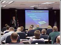 September 11, 2000 -- Ft. Wayne, Indiana  group listens to FEMA Course Manager, Mr. Phillip Moore, during class at the Mt. Weather Emergency Assistance Center.