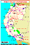 Map, Major West Coast Volcanoes, click to enlarge