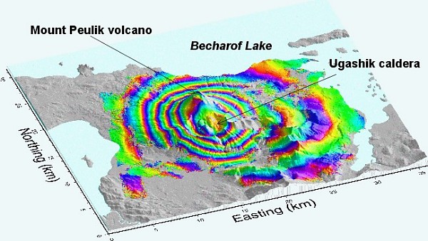 Interferogram of Peulik volcano, Alaska