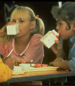 Girls drinking milk