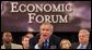 President George W. Bush makes a statement on how to improve the economy at the plenary session of the President's Economic Forum held at Baylor University in Waco, Texas on Tuesday August 13, 2002. White House photo by Paul Morse.