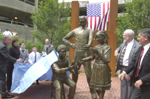 Statues of A. B. Graham and two youth representing the start of 4-H are dedicated in Springfield OH