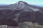Image, aerial view, South Sister and line of volcanic domes, click to enlarge