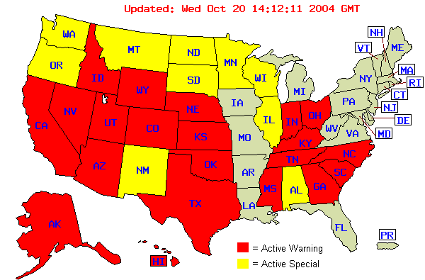 US Warning Map