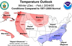 Winter Temperature Outlook 2004 - click to enlarge