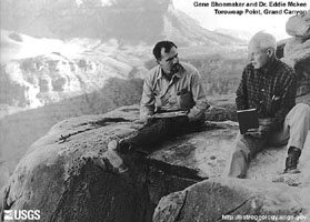 Gene with Dr. Eddie McKee at Toroweap Point, Grand Canyon (1968).