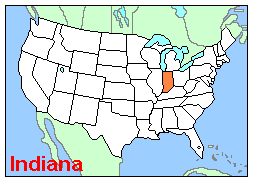 Map, Location of Indiana