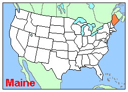 Map, Location of Maine
