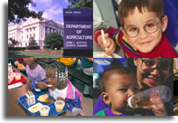 Photos of childrenand USDA building.