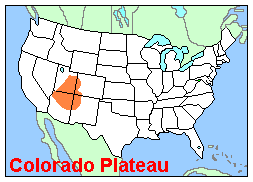 Map, Location of Colorado Plateau