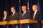 U.S. and Australian officials hold AUSMIN press conference, Washington, DC, July 7, 2004. State Dept. photo/Michael Gross.