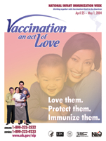 National Infant Immunization Week's poster in English