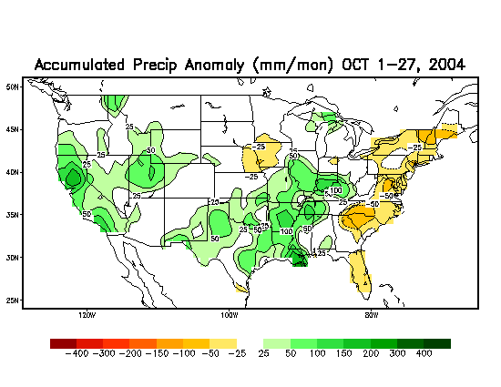 Latest Month Accumulated Precipitation Anomaly