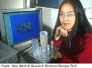 Picture of Scholar Kimberly Huynh at a workstation