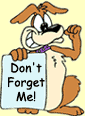 Image of a dog holding a sign