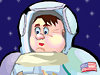Illustration of an astronaut with puffy cheeks