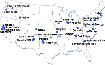 Education Websites at DOE Labs and Facilities Map