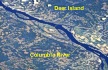 NASA Image, 1994, Aerial view, Columbia River and Deer Island, click to enlarge