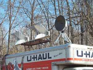 Photo of radar antennas mounted on truck
