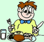 Image of a man eating dinner