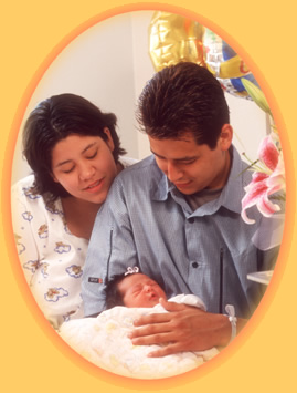 Photo, parents with newborn