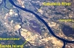 NASA Image, 1994, Aerial view Columbia River upstream of Vancouver, showing Sauvie Island, click to enlarge