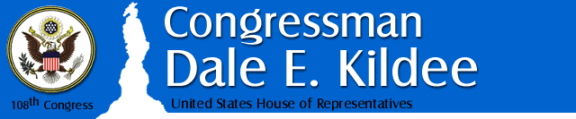 Representative Dale E. Kildee, United States House of Representatives, 108th Congress.  Skip to Navigation Links