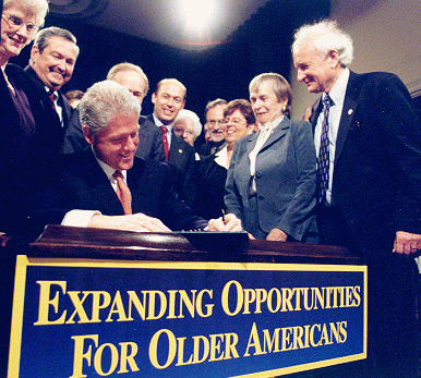 President Clinton signing RET bill