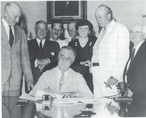small picture of FDR signing Act