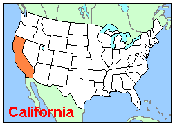 Map, Location of California