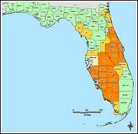 Mapa de condados declarados del desastre1539