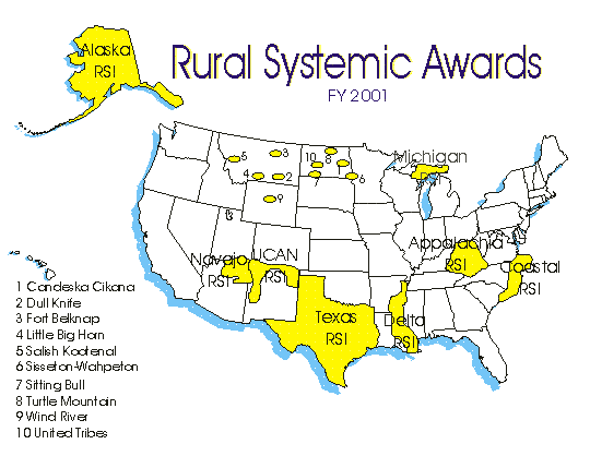Rural Systemic Awards FY 2001