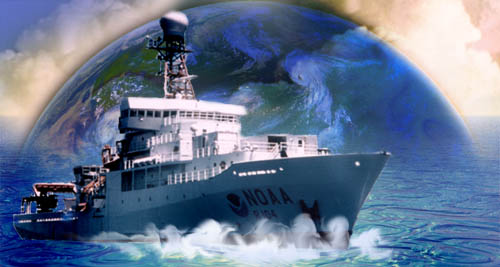 Collage with Earth Image and Ship Banner