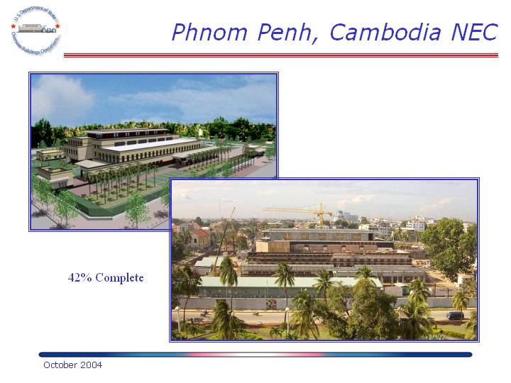 Phnom Penh,Cambodia NEC, artist rendering and photos 42 percent complete