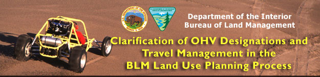 Clarification of OHV Designations and Travel Management in the BLM Land Use Planning Process