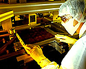 A researcher at George Tech Center for Low Cost Electronics Packaging is fabricating thin film wiring on a low CTE base substrate using an Anvik[SUP][/SUP] Hexscan[SUP][FONTSIZE=(-1)]TM[/font][/SUP]. The research will lead to new substrate materials with properties such as high stiffness greater than 300 GPa, no CTE mismatch with silicon (3.0ppm/C). Researchers also explore new processes in analytical modeling and characterization. This work is funded by the National Science Foundation Engineering Research Center, the electronics industry, and the State of Georgia.<BR>
<BR>
For more information, visit the Georgia Tech Center for Low Cost Packaging Research web site, http://www.prc.gatech.edu.<BR>
  Thumbnail